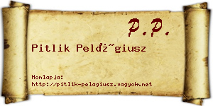 Pitlik Pelágiusz névjegykártya